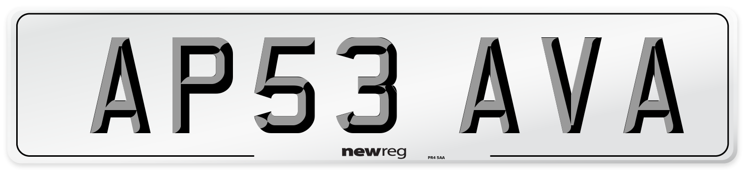 AP53 AVA Number Plate from New Reg